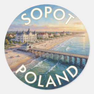Adesivo Sopot Polónia Destino de Resort à Beira-Mar