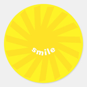 Adesivo Sorria amarelo sol brilhante alegre diversão mode