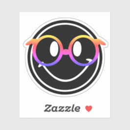 Adesivo Sorria com óculos arco-íris