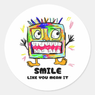 Adesivo Sorria Como Se Você Quisesse Cute Design de Monstr