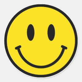 Adesivo Sorria Feliz Rosto Emoji Amarelo Branco Retro