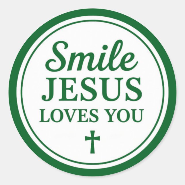 Adesivo Sorria Jesus Te Ama (Frente)