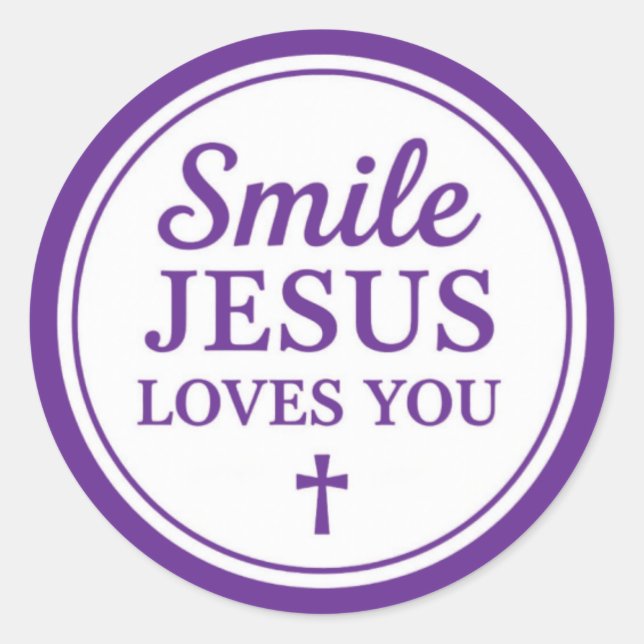 Adesivo Sorria Jesus Te Ama (Frente)