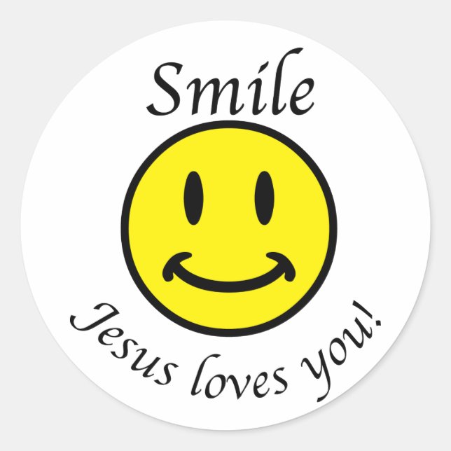 Adesivo Sorria, Jesus te ama (Frente)