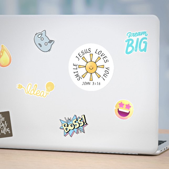 Adesivo Sorria Jesus te ama (Criador carregado)