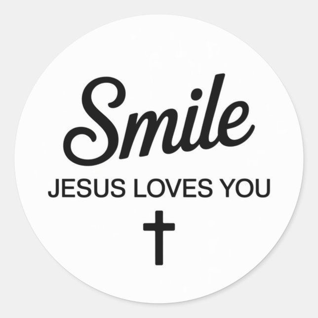 Adesivo Sorria Jesus Te Ama (Frente)