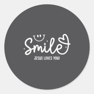 Adesivo Sorria Jesus Te Ama Mensagem de Fé Cristã 