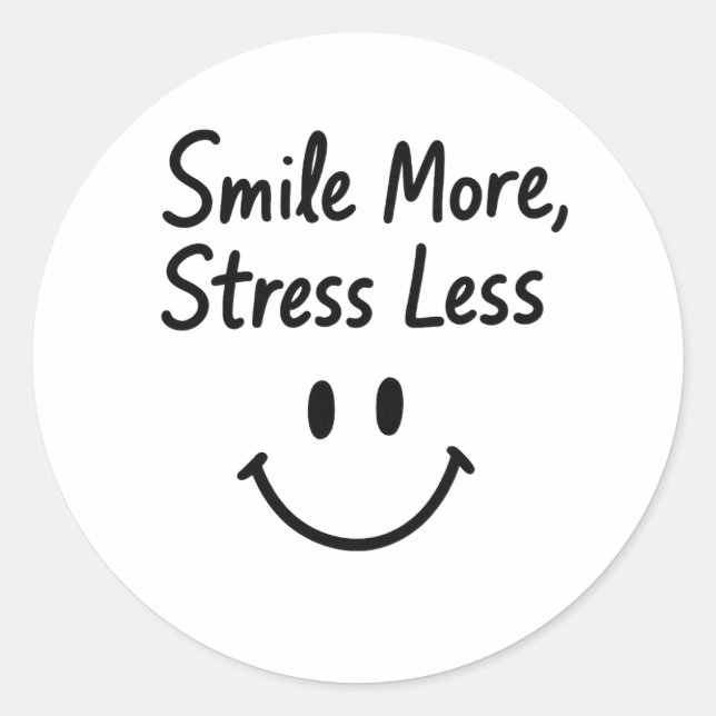 Adesivo Sorria Mais, Coloque menos Design (Frente)