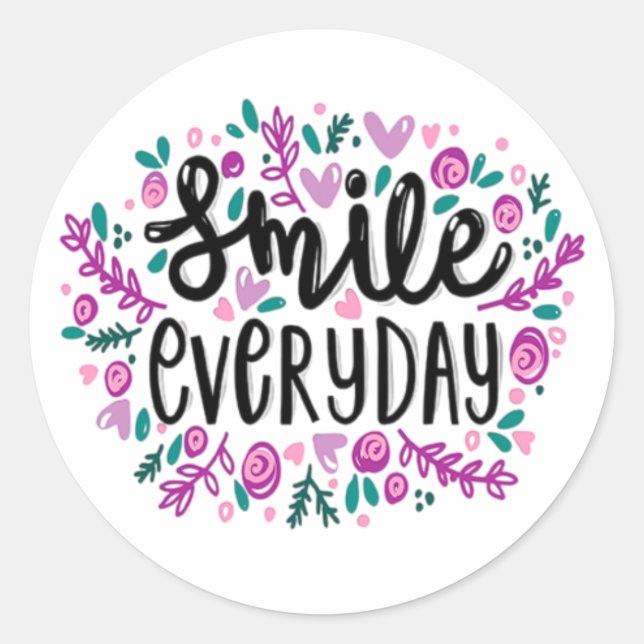 Adesivo Sorria todos os dias (Frente)