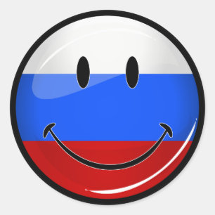 Adesivo Sorrindo bandeira russa