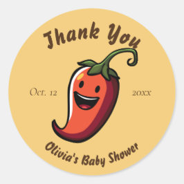 Adesivo Sorriso Chá de fraldas de Pepper Chili Obrigado
