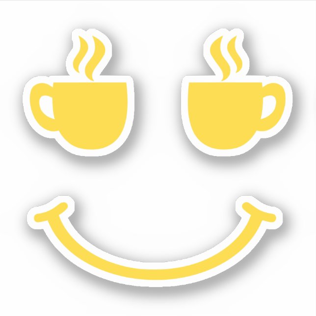 Adesivo Sorriso da Taça do Café (Frente)
