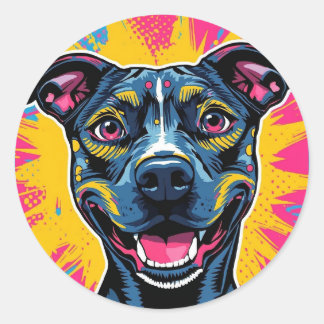 Adesivo Sorriso de arte pop - O poder de um cachorro feliz