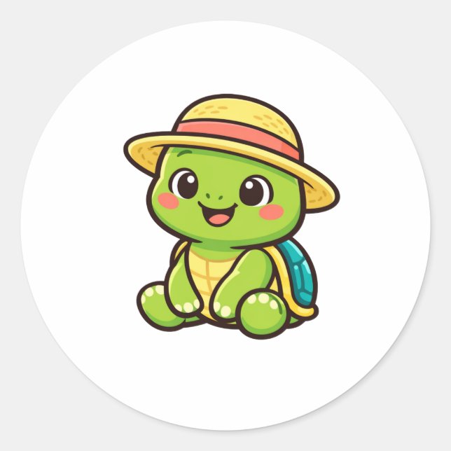 Adesivo Sorriso de Chapéu de Praia (Frente)