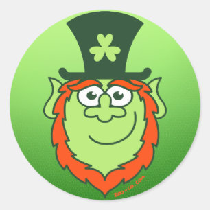 Adesivo Sorriso do Leprechaun do dia da almofada da rua