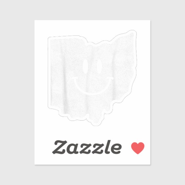 Adesivo Sorriso em OH - Engraçado Rosto Feliz de Ohio (Folha)