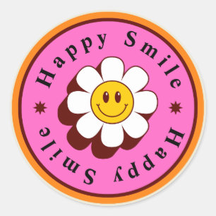 Adesivo Sorriso Feliz Ilustrado e Bravo Moderno Marrom