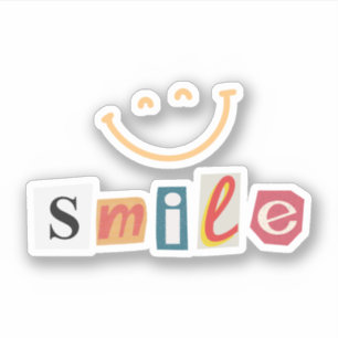 Adesivo Sorriso Indie Colorido Rosa