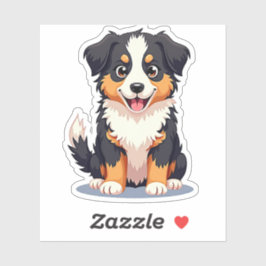 Adesivo Sorriso Kawaii Aussie Shepherd Puppy Sticker