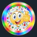 Adesivo Sorriso Migalhas para cima Emoji e Círculos Arco-Í<br><div class="desc">Este design alegre e colorido deveria ter toda a família sorrindo também.</div>