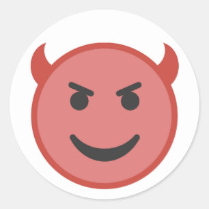 Adesivo Sorriso vermelho de Emoji do diabo engraçado