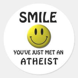 Adesivo SORRISO, você apenas encontrou um atheist.