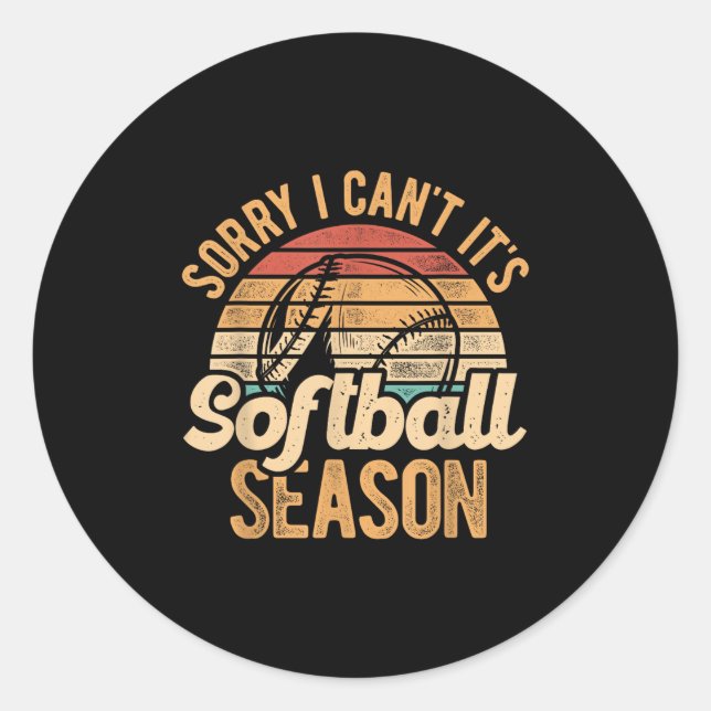Adesivo Sorry I Can't It's Softball Season Softball Player (Frente)