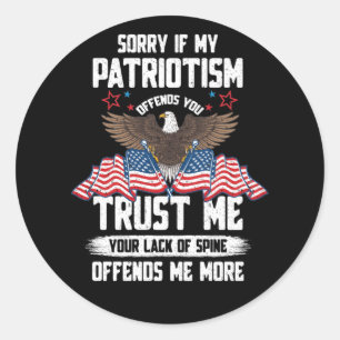 Adesivo Sorry If My Patriotism Offends You Trust Me