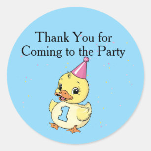 Adesivo Sorte Festa de aniversário de Pato de Pato