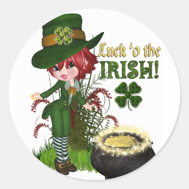Adesivo Sorte O'the Irish Leprechaun stickers (Frente)