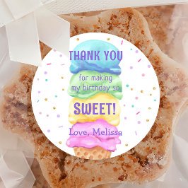 Adesivo Sorvete Clássico de Aniversário Doce