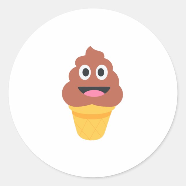 Adesivo sorvete cone poo emoji (Frente)