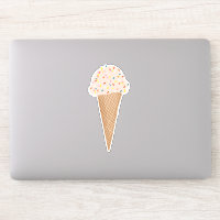Sorvete cor-de-rosa com ilustração Sprinkles