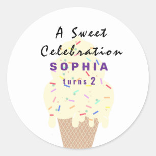 Adesivo Sorvete de Aniversário Doce