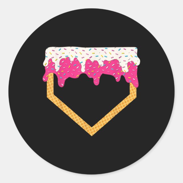 Adesivo Sorvete de beisebol Derrubando Placa Inicial de Ba (Frente)