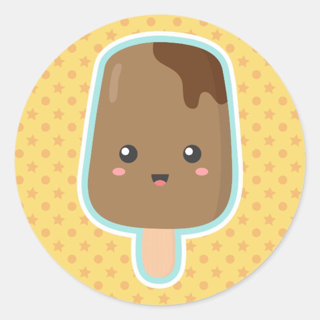 Adesivo Sorvete de Chocolate Fofo (Frente)