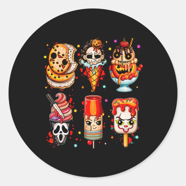 Adesivo Sorvete de Halloween dos Filmes de terror (Frente)