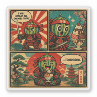 Adesivo Sorvete de Melancia Shogun — Procrastinação Divert