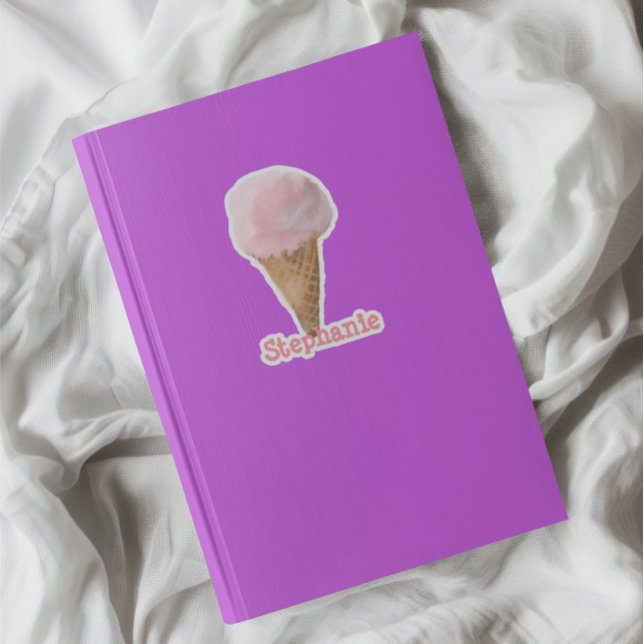 Adesivo Sorvete de morango de aquarela personalizado (Criador carregado)