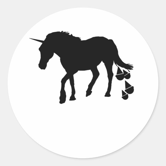 Adesivo Sorvete de Pooping Unicorn (Frente)