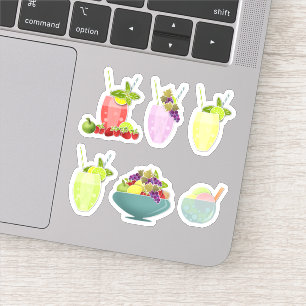 Adesivo sorvete de saúde fruta cocktails cereja-limão