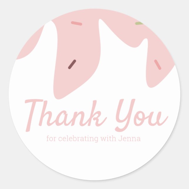 Adesivo Sorvete do Rainbow Sprinkkles Glacé do Bolo Rosa (Frente)