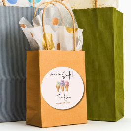 Adesivo Sorvete doce Verão aqui Chá de fraldas de colher