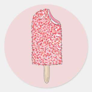 Adesivo Sorvete Eclair de Morango Rosa, Cola