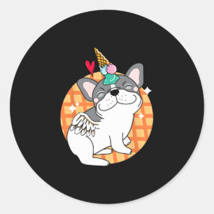 Adesivo Sorvete francês Bulldog Frenchie Birthday