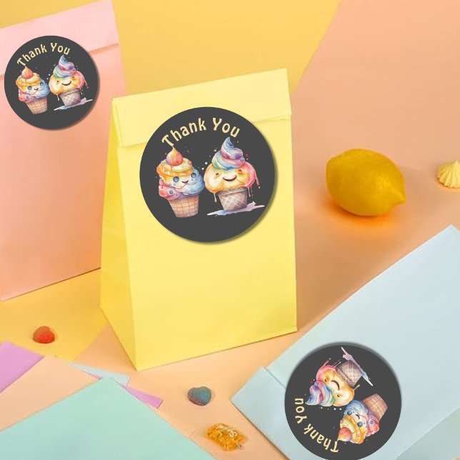 Adesivo Sorvete Gênero Revelação Obrigado (Criador carregado)