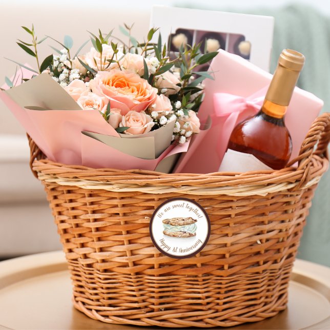 Adesivo Sorvete Gostoso de Sandwich Feliz 1º Aniversário  (Criador carregado)