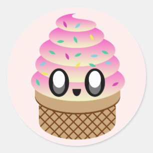 Adesivo sorvete kawaii tutti frutti confeitos