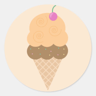 Adesivo Sorvete Laranja Cone