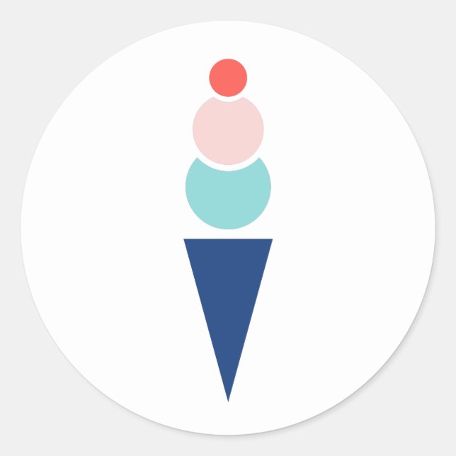 Adesivo Sorvete moderno e divertido em azul e rosa (Frente)